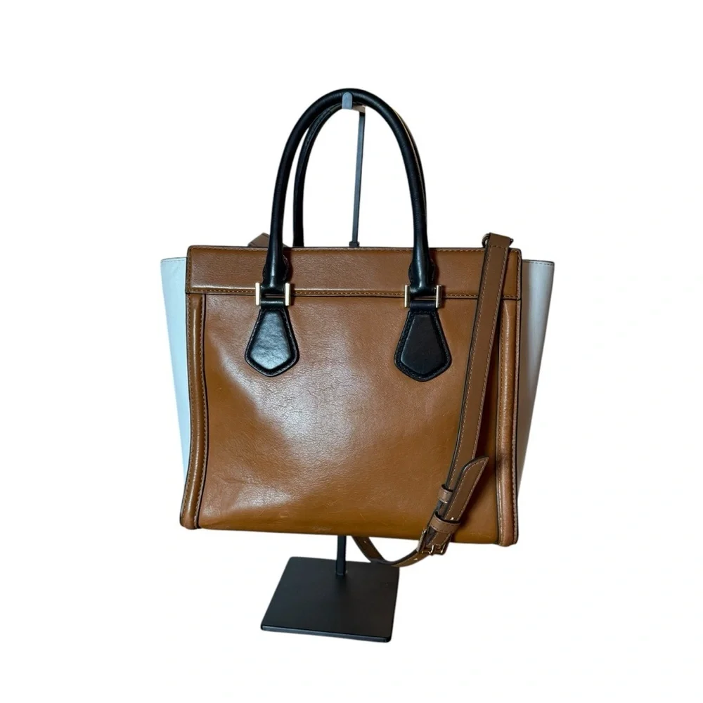 MICHAEL KORS MEDIUM TOTE COLLETTE BROWN BLACK SATCHEL BAG